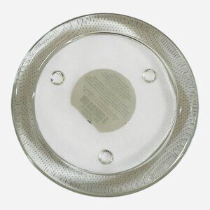 Pier One Large Clear Bubble Round Glass Candle Base Holder Set of 2 NWT